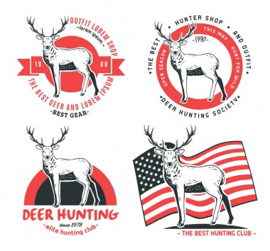 Vektör logolar kümesi. Geyik.