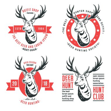 Vektör logolar kümesi. Geyik.