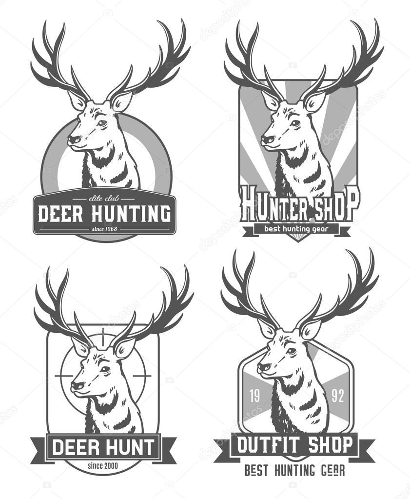 Set of vector logos. Deer.