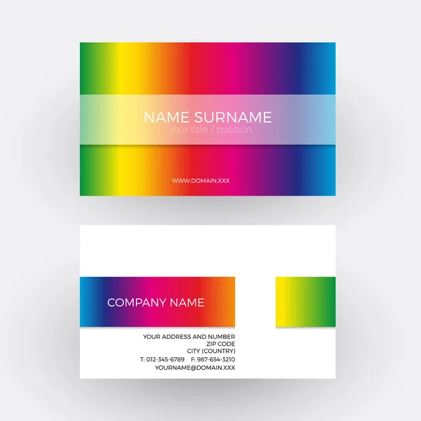 Vector abstract rainbow design. Business card — Stock Vector