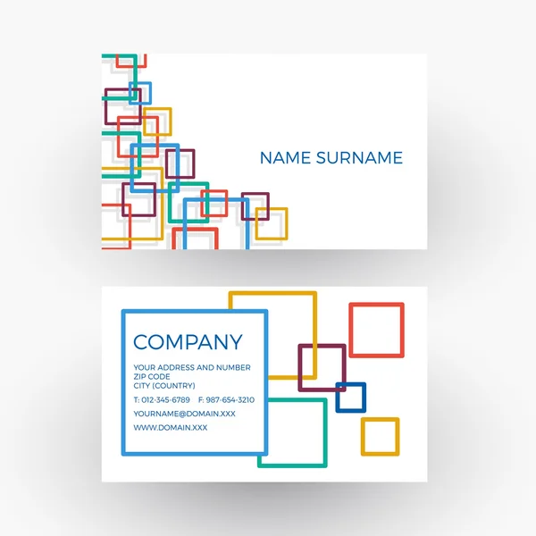 Vector abstract squares, concept of network. Business card — Stock Vector