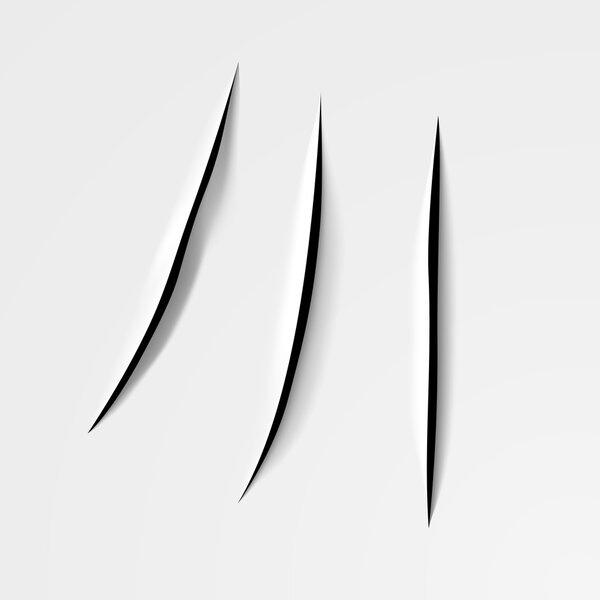 Cutting on the paper,  background in Lucio Fontana style.