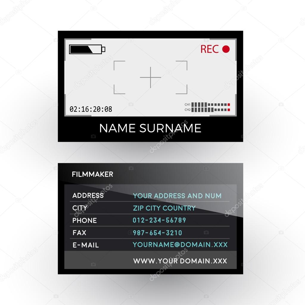 Vector abstract viewfinder camera, filmmaker concept. Business card
