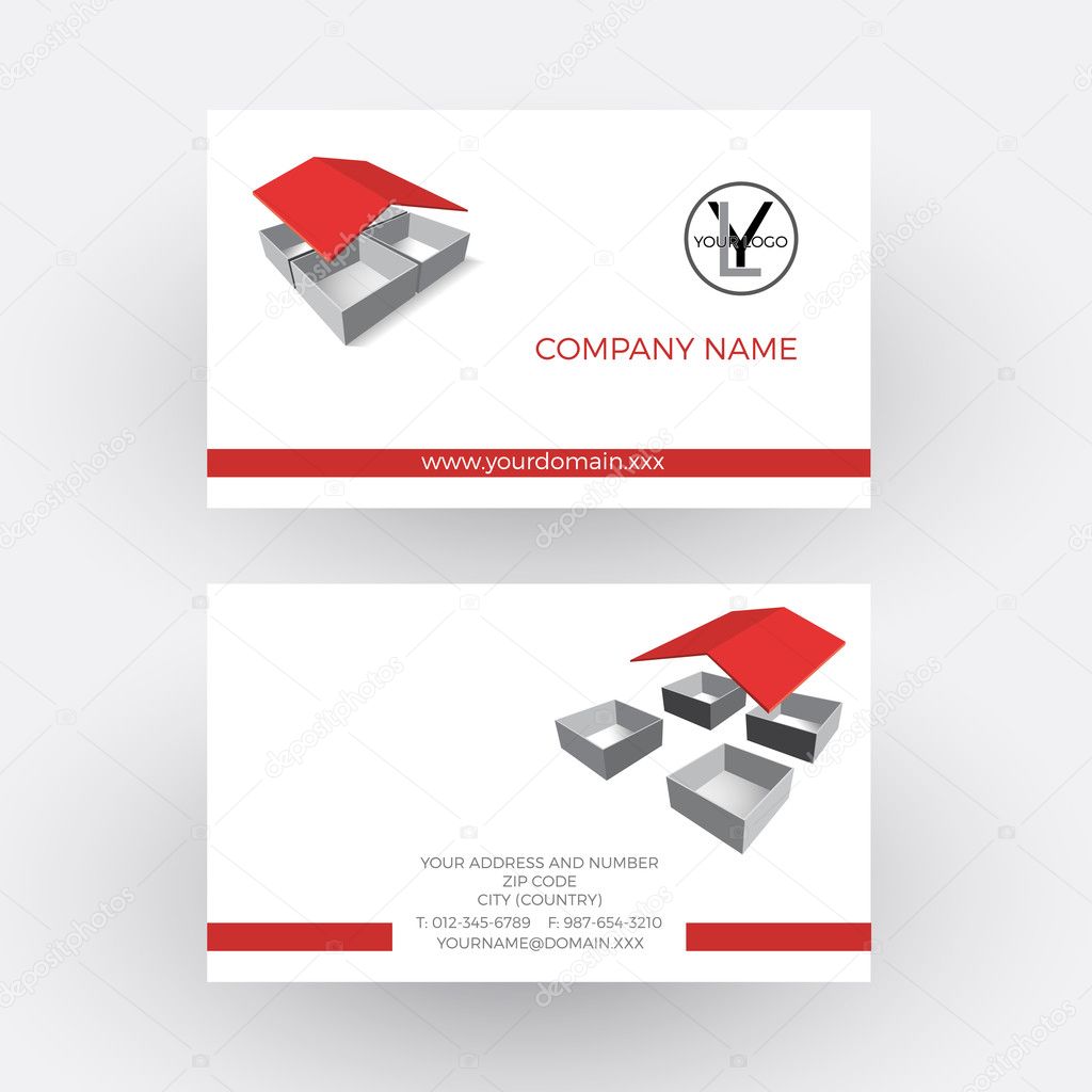 Vector abstract house, concept of builder. Business card