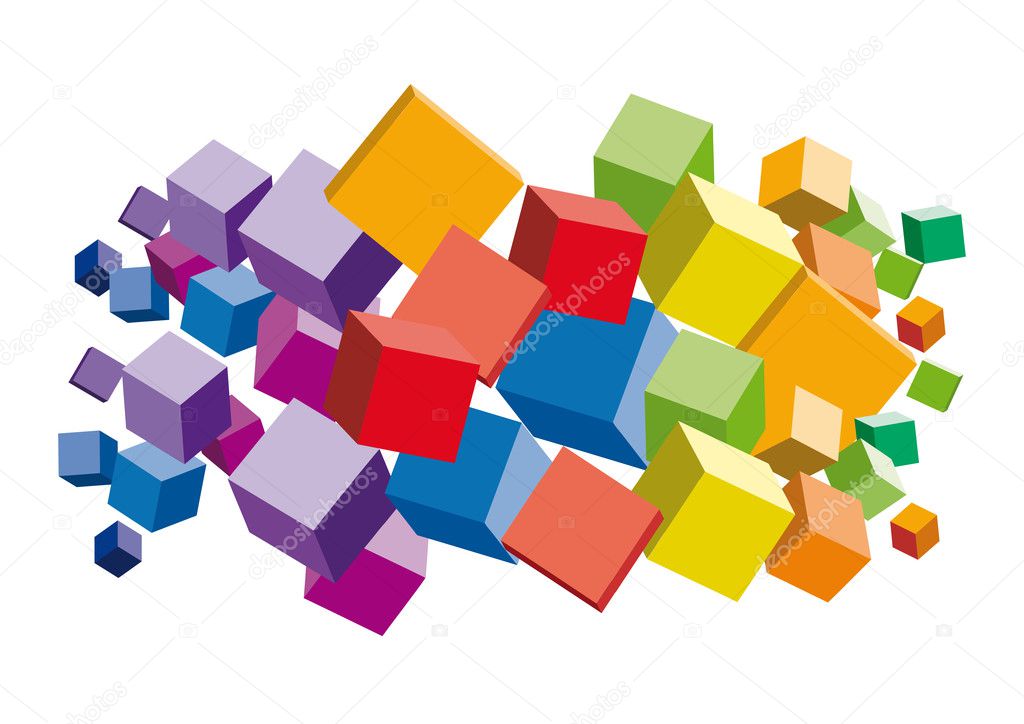 Vector illustration of 3d cubes