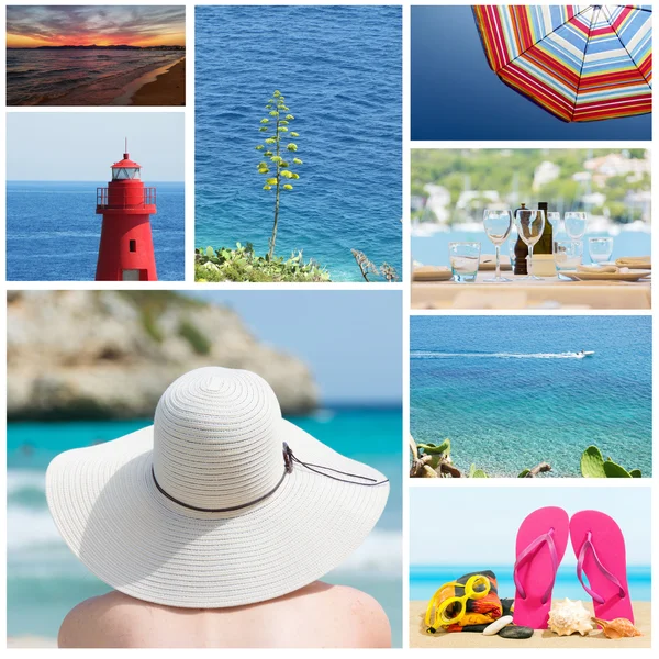 Collage Sommerurlaub am Meer — Stockfoto