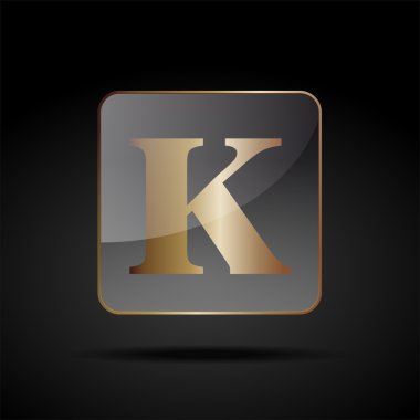 Vektör düğme harf K