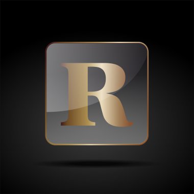 Vektör düğme harf R