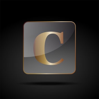 Vektör düğme harf C