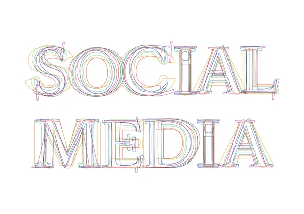 Mot vectoriel Médias sociaux — Image vectorielle
