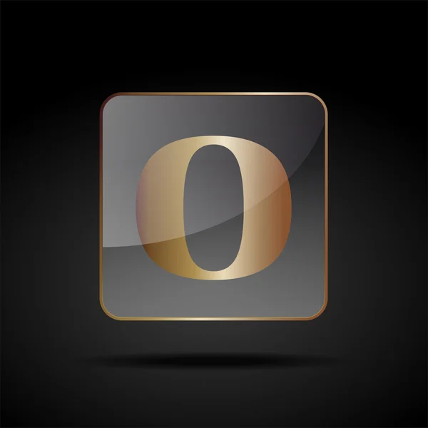 Vector button letter O — Stock Vector