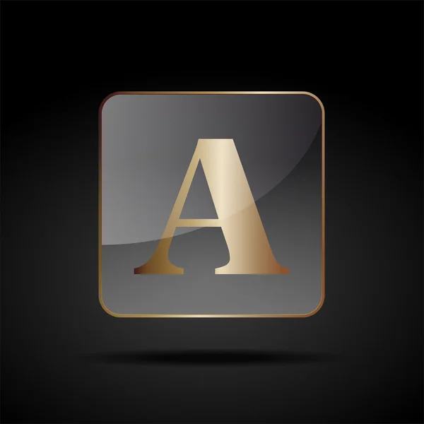 Vector button letter A — Stock Vector