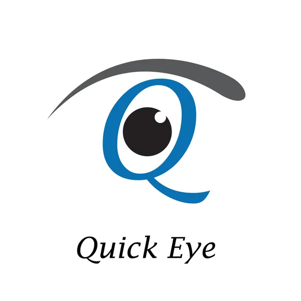 Vector teken brief Q, met oog — Stockvector