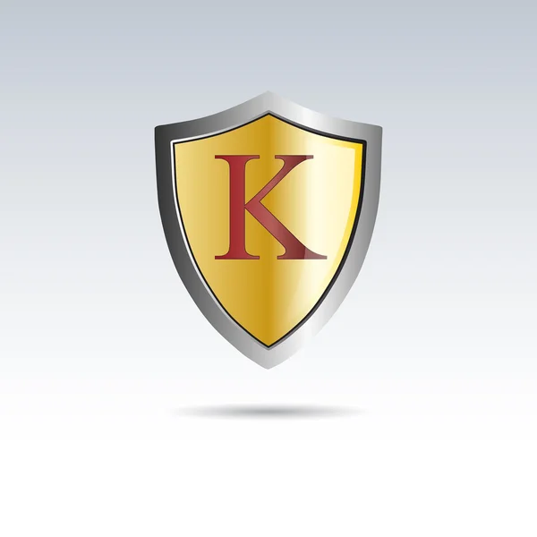 Vector shield initial letter K — Stock Vector