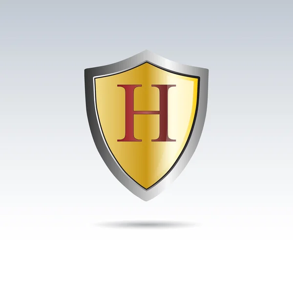 Vector shield initial letter H — Stock Vector