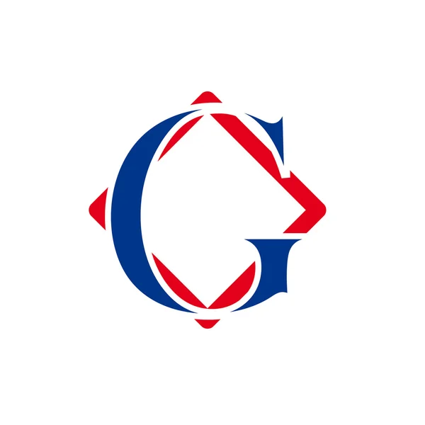 Signe vectoriel lettre initiale G avec losange — Image vectorielle