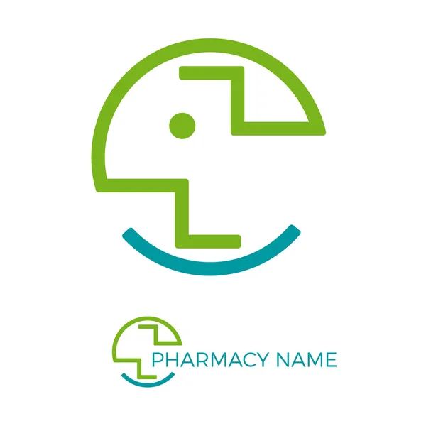 Vector sign abstract pharmacy with face — Stock Vector