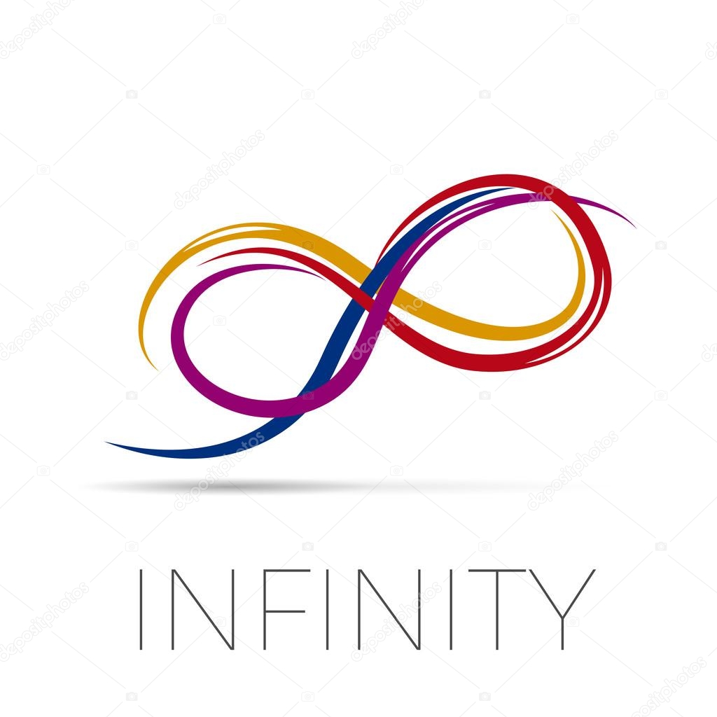Vector sign infinity, isolated in white