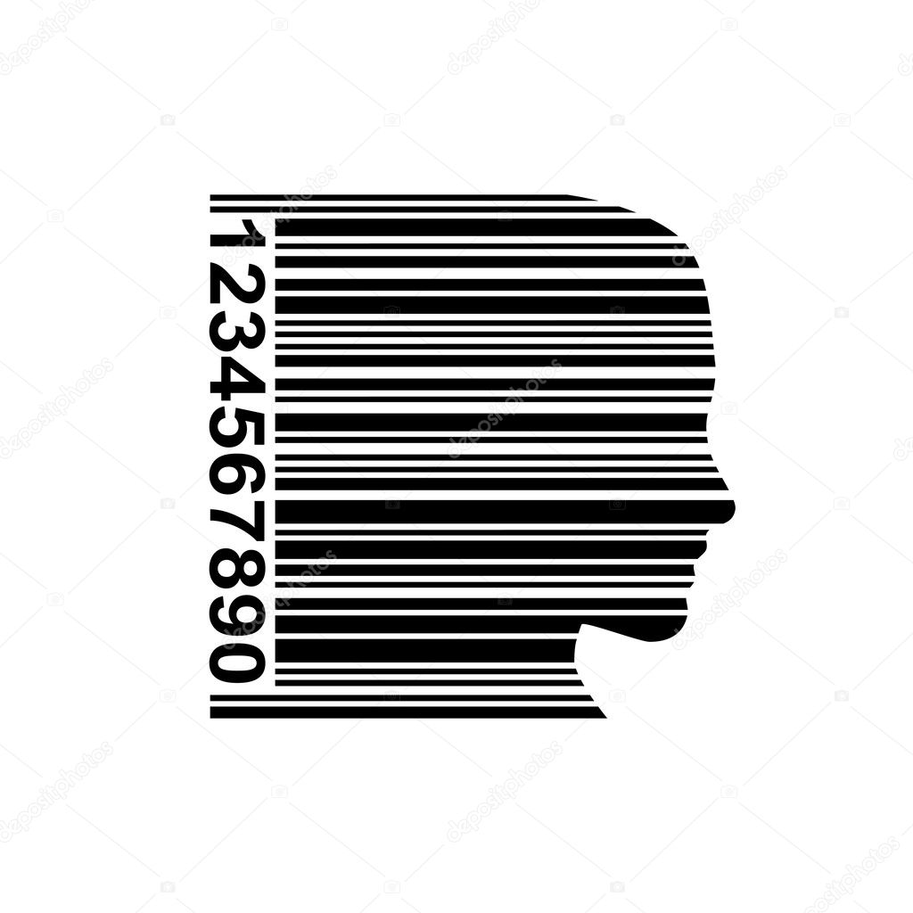 Vector sign head in a bar code Stock Vector by ©LuckyTD 126136848
