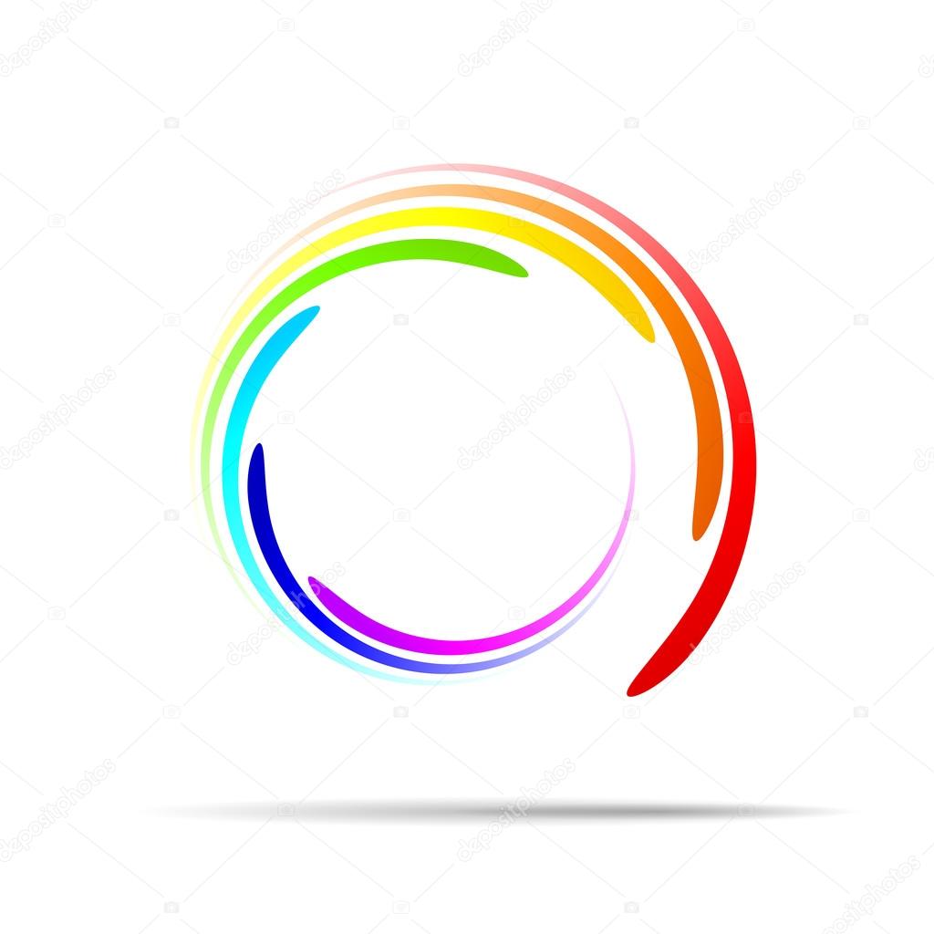 Rainbow Rings Background, isolated in white