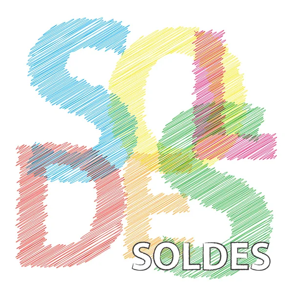 Vector soldes. Gebroken tekst — Stockvector