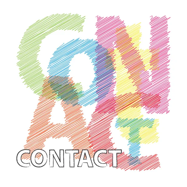 Vector Contact. Broken text — Stock Vector