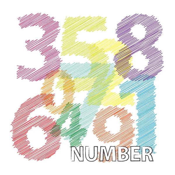 Vector numbers. Broken text — Stock Vector