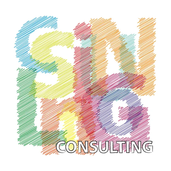 Vector consulting. Trasig text — Stock vektor