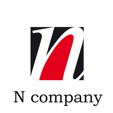 Simge vektör ilk harf N kırmızı ve siyah vektör