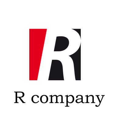 Simge vektör ilk harf R kırmızı ve siyah vektör