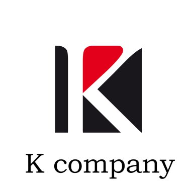 Simge vektör ilk harf K kırmızı ve siyah vektör