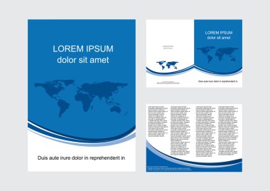 Mavi dünya ile vektör broşürü