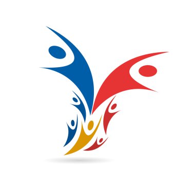 Soyut vektör mutlu insanlar atlama