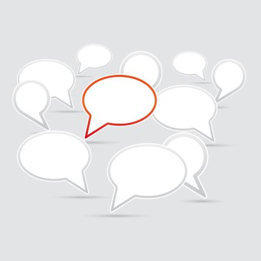 Vektör soyut bulutlar ve konuşma etiketleri