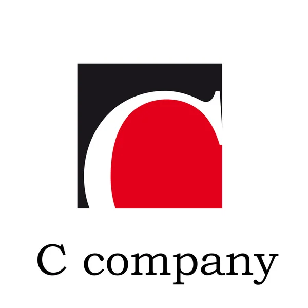 Icona vettoriale Lettera iniziale vettoriale C su rosso e nero — Vettoriale Stock