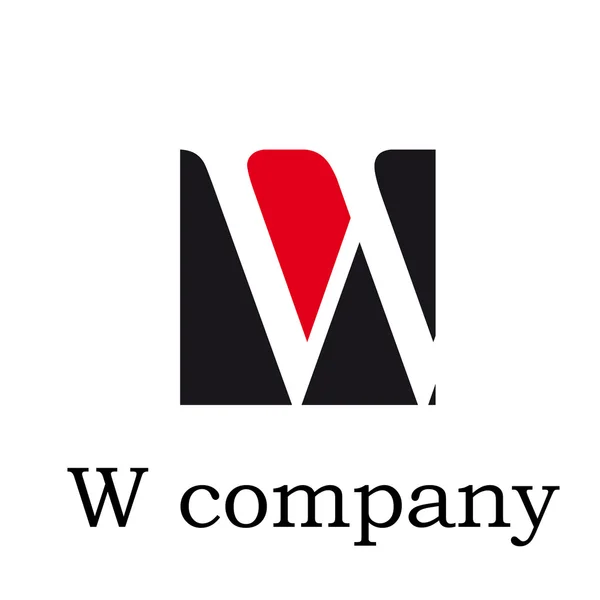 Wektor ikona wektor początkowe litery W czerwony i czarny — Wektor stockowy