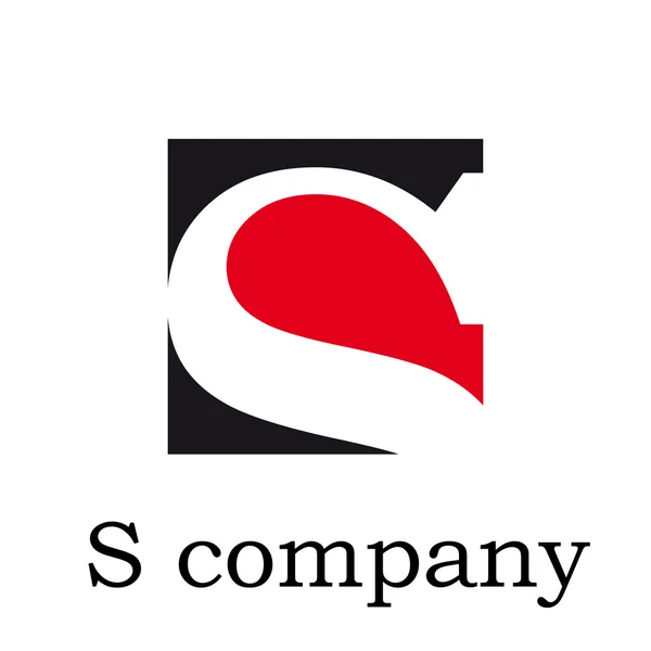 Icono del vector Vector inicial letra S en rojo y negro — Vector de stock