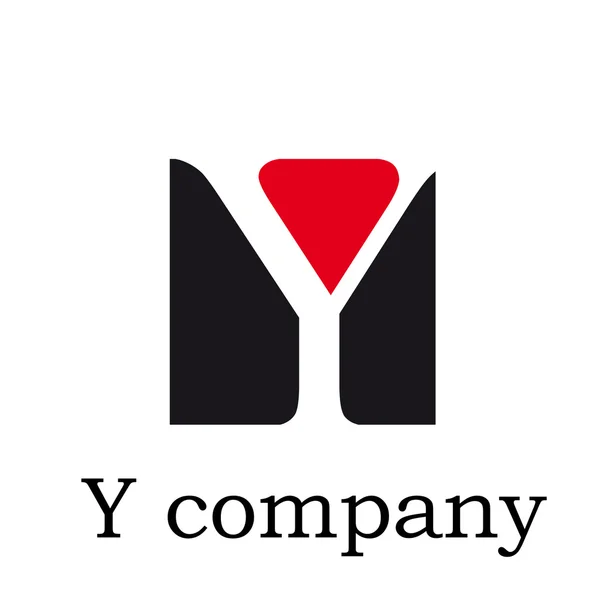 Icono del vector Vector inicial letra Y en rojo y negro — Vector de stock