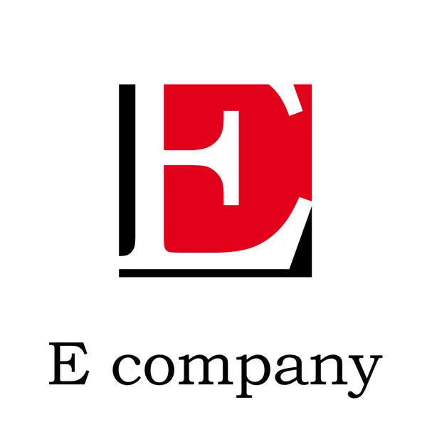 Vektor ikonen vektor första bokstaven E på röd och svart — Stock vektor
