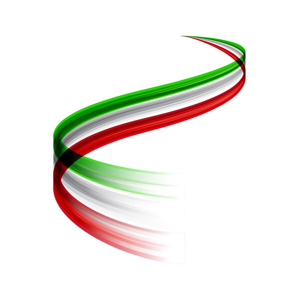 Abstract vector wake moving, dynamic italian flag concept
