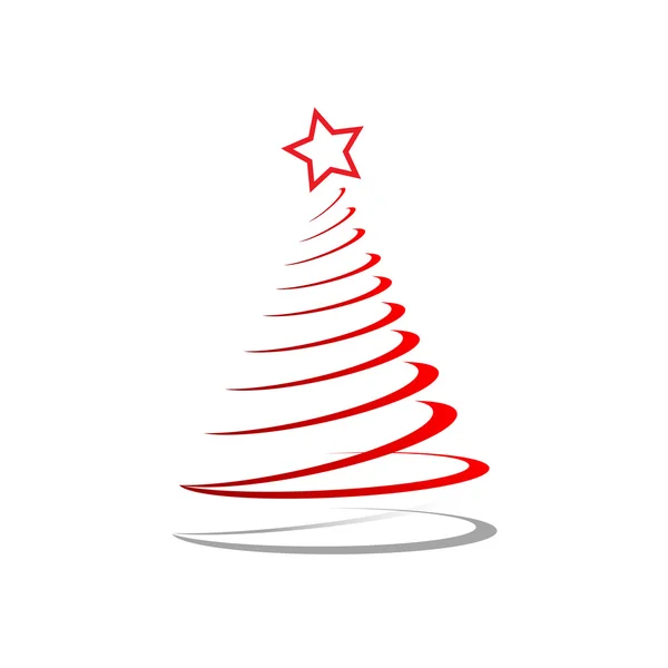 Vector árbol de Navidad con rizos — Vector de stock