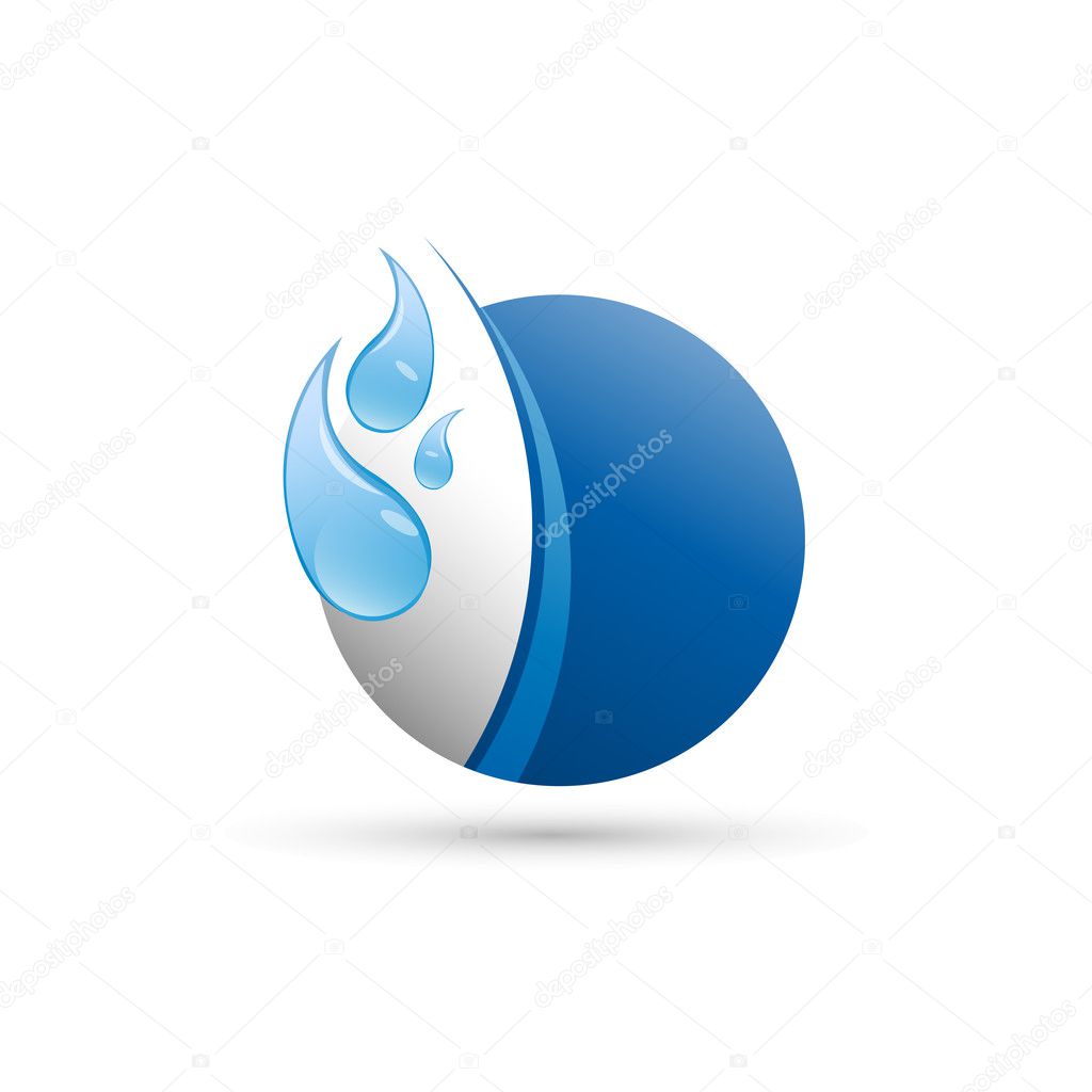 Abstract Vector blue planet, with water drops