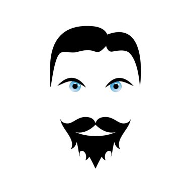düz tasarımı sakallı vektör soyut adam