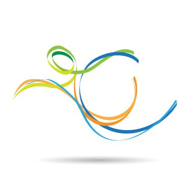 Atlama, vektör çizim adam