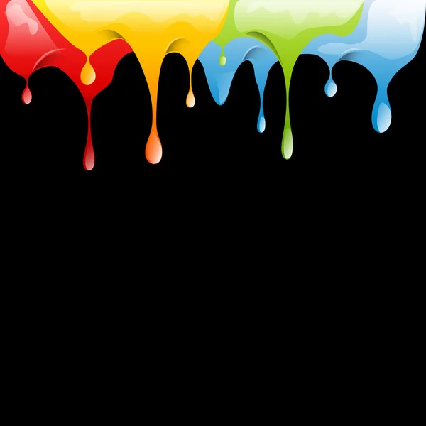 Colored varnish dripping in abstract shape — Stock Vector