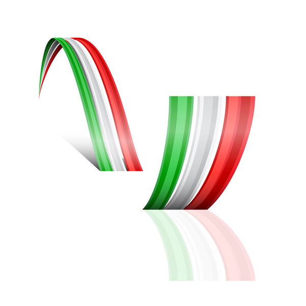 Abstract vector wave italian and mexican flag 