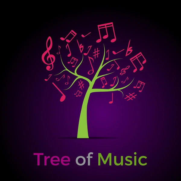音乐抽象树背景 — 图库矢量图片