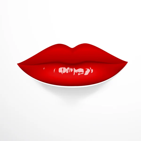 Illustration vectorielle lèvres rouges — Image vectorielle