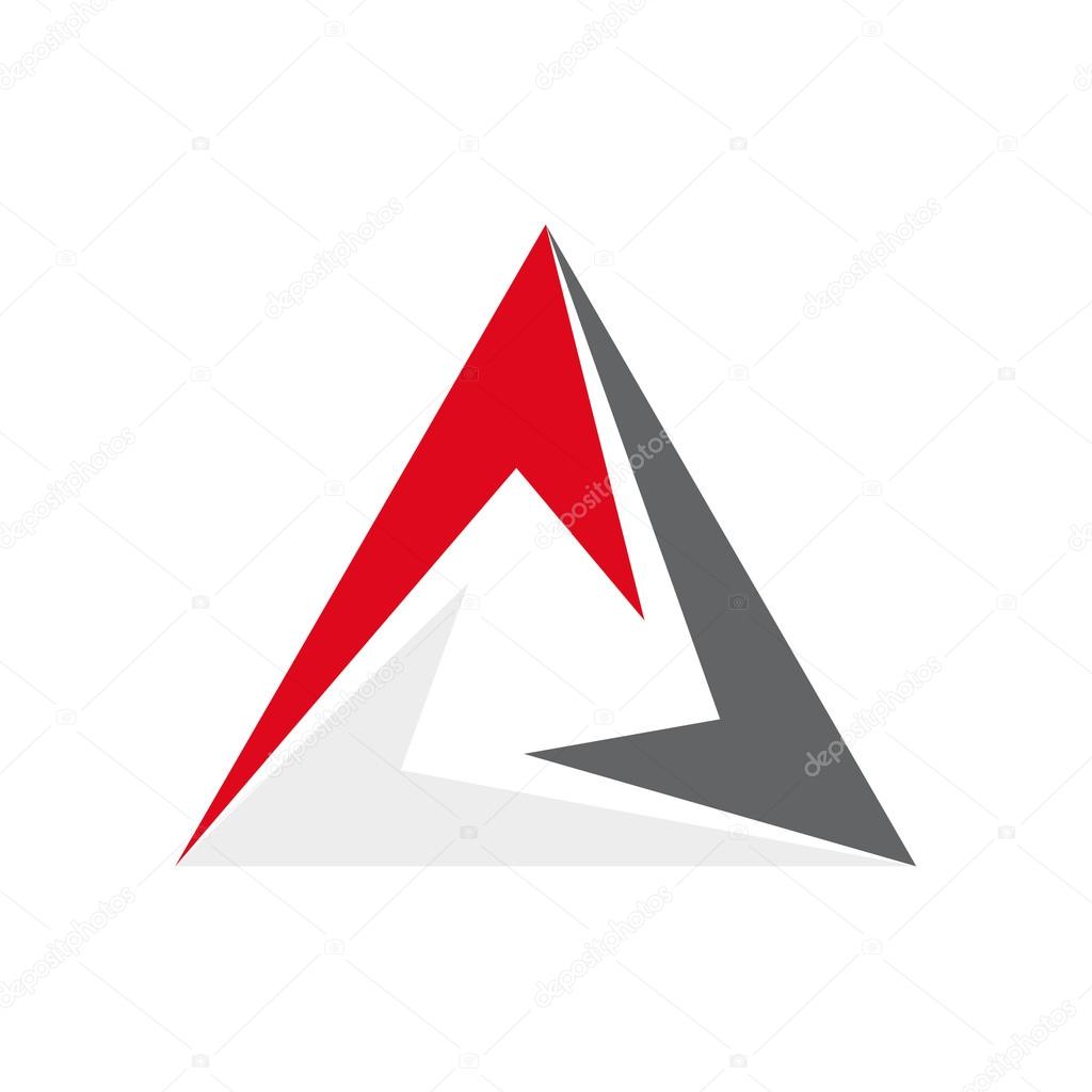 Vector abstract triangle, three arrow