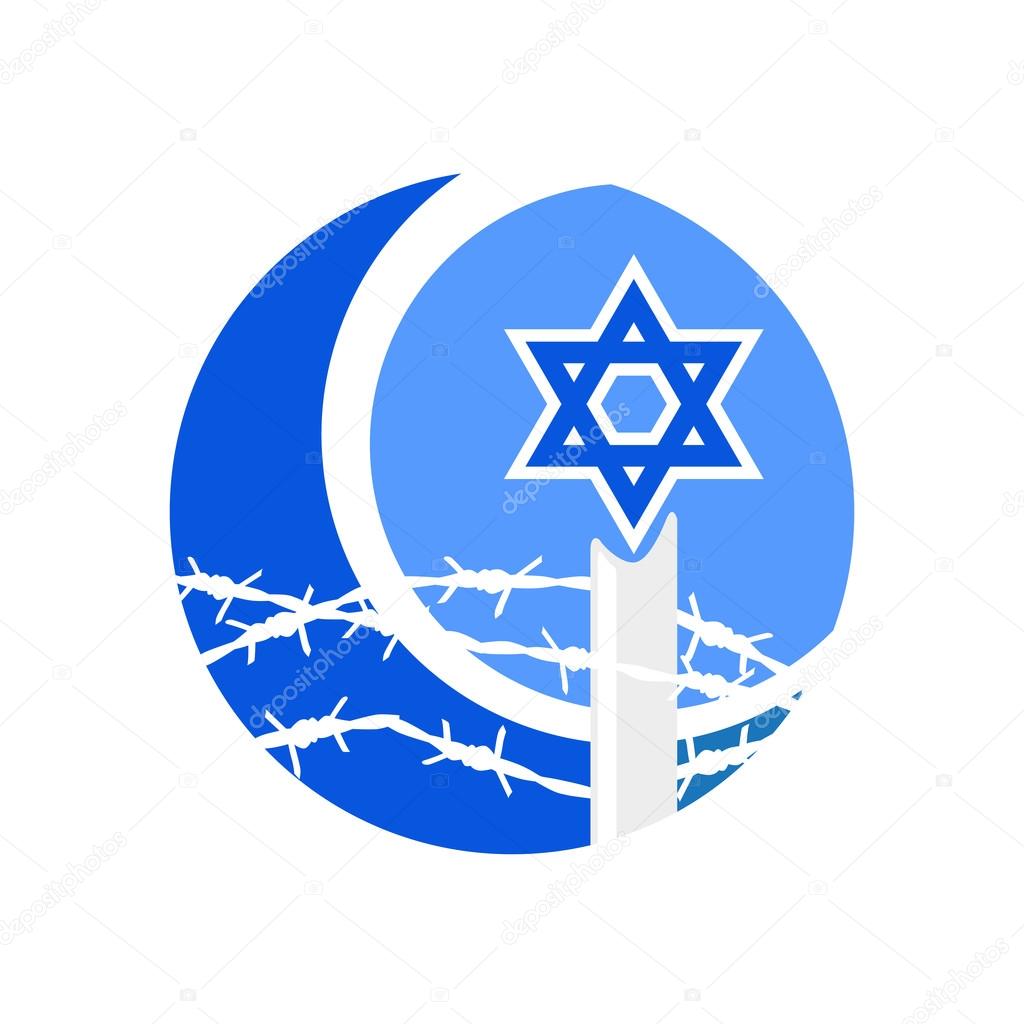 Vector abstract barbed wire and candle. Star of David Stock Vector by